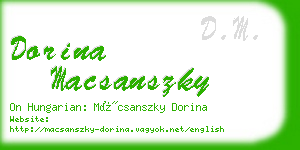 dorina macsanszky business card